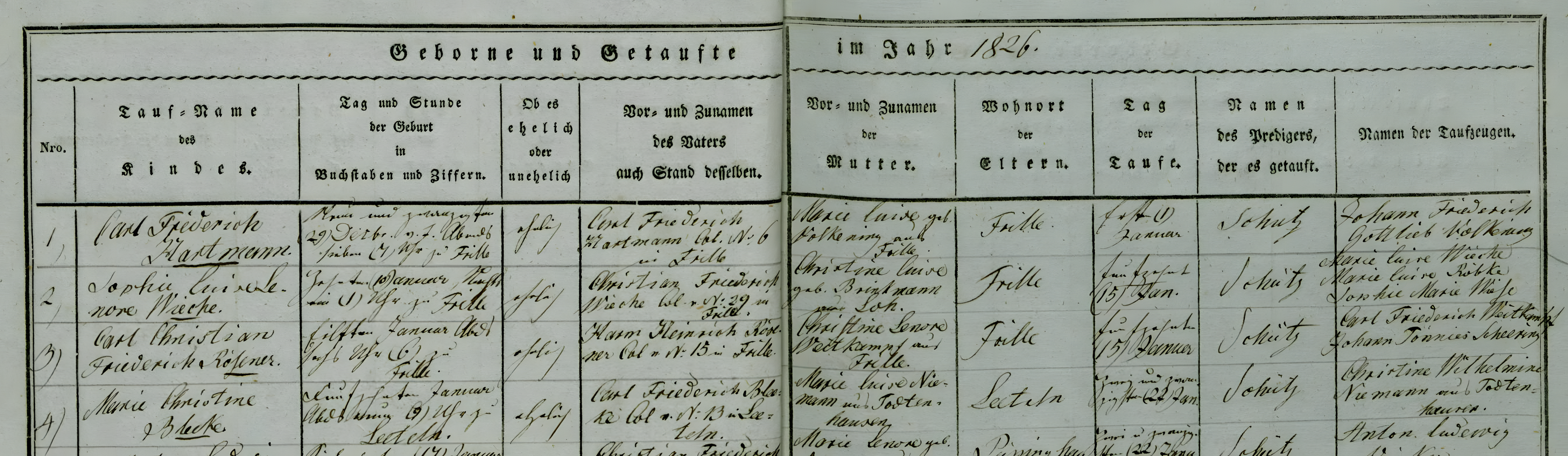 marie christine bleeke 1826 birth