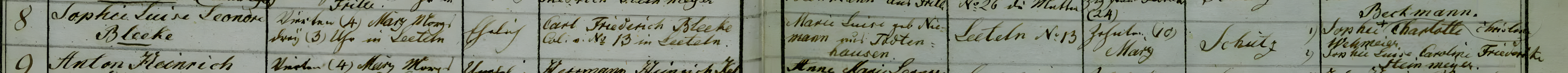 sophie luise leonore bleeke 1833 birth
