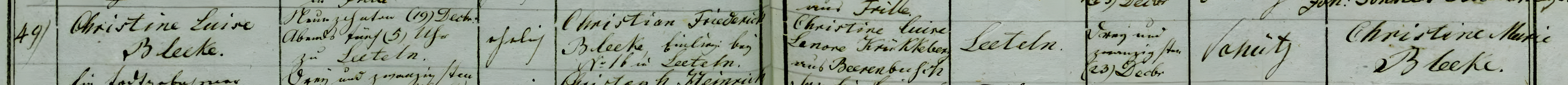 christine luise bleeke 1827 birth