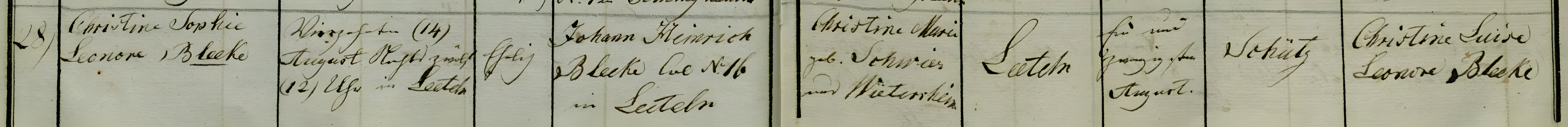 christine sophie eleonore bleeke 1831 birth