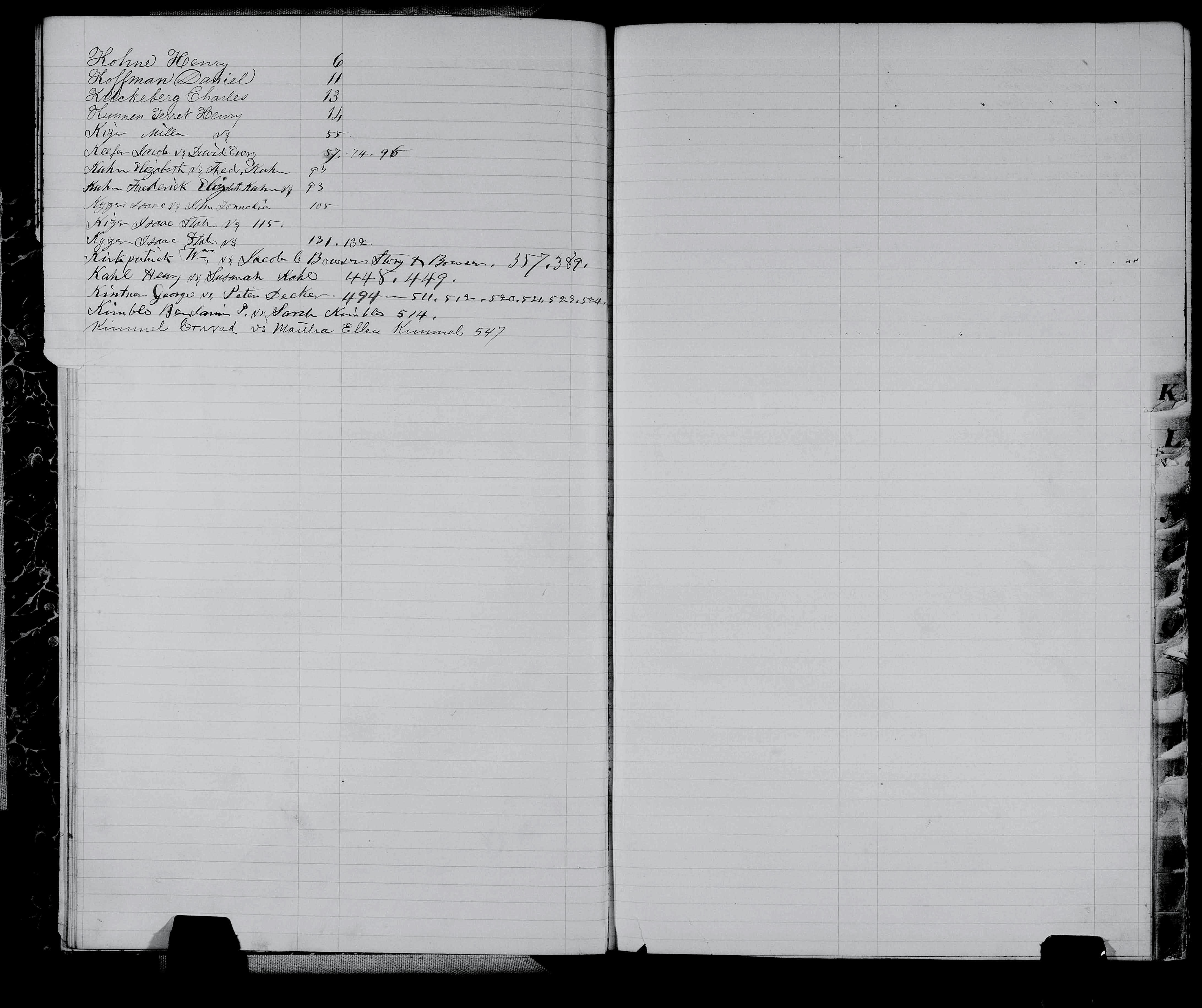 Krickeberg Charles Adams County Circuit Court Civil Order Book C front index
