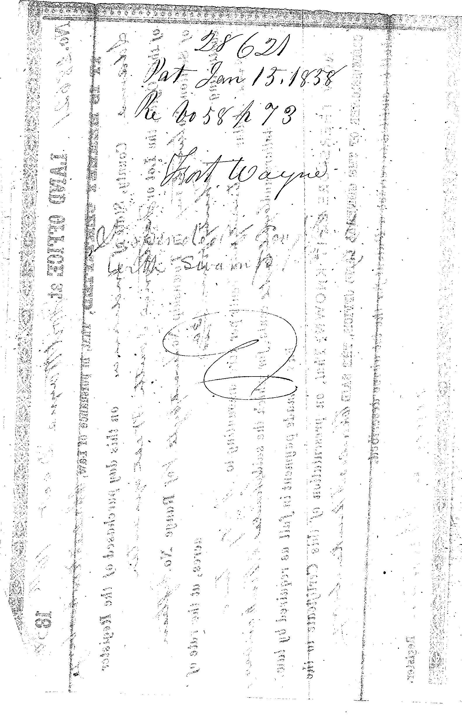 charles f kinkenberry land entry file glo certificate from register backside