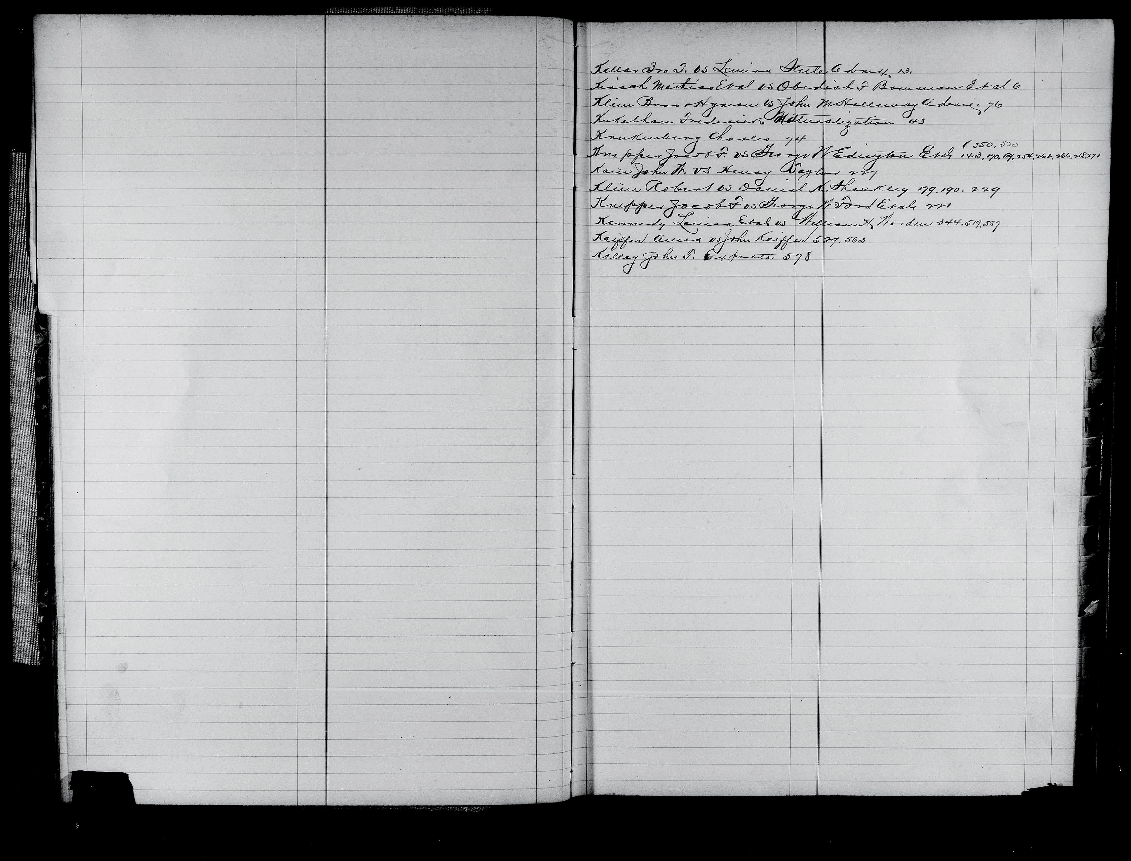 Kruckenberg Charles Adams County Circuit Court Civil Order Book Y front index