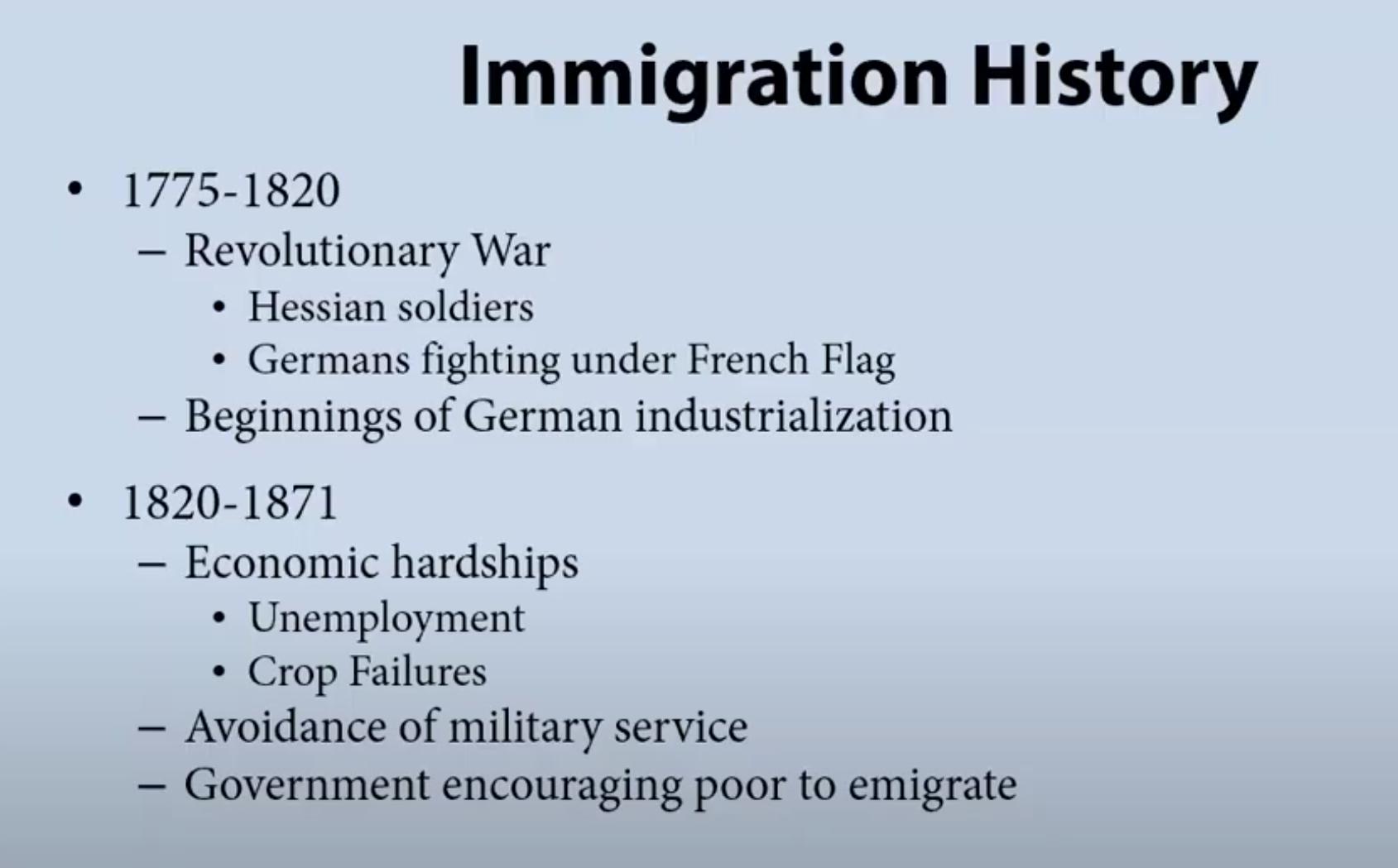 immigration reasons